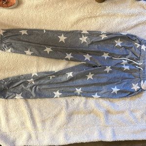Grey With White Star Pants Size Small Perfect Condition